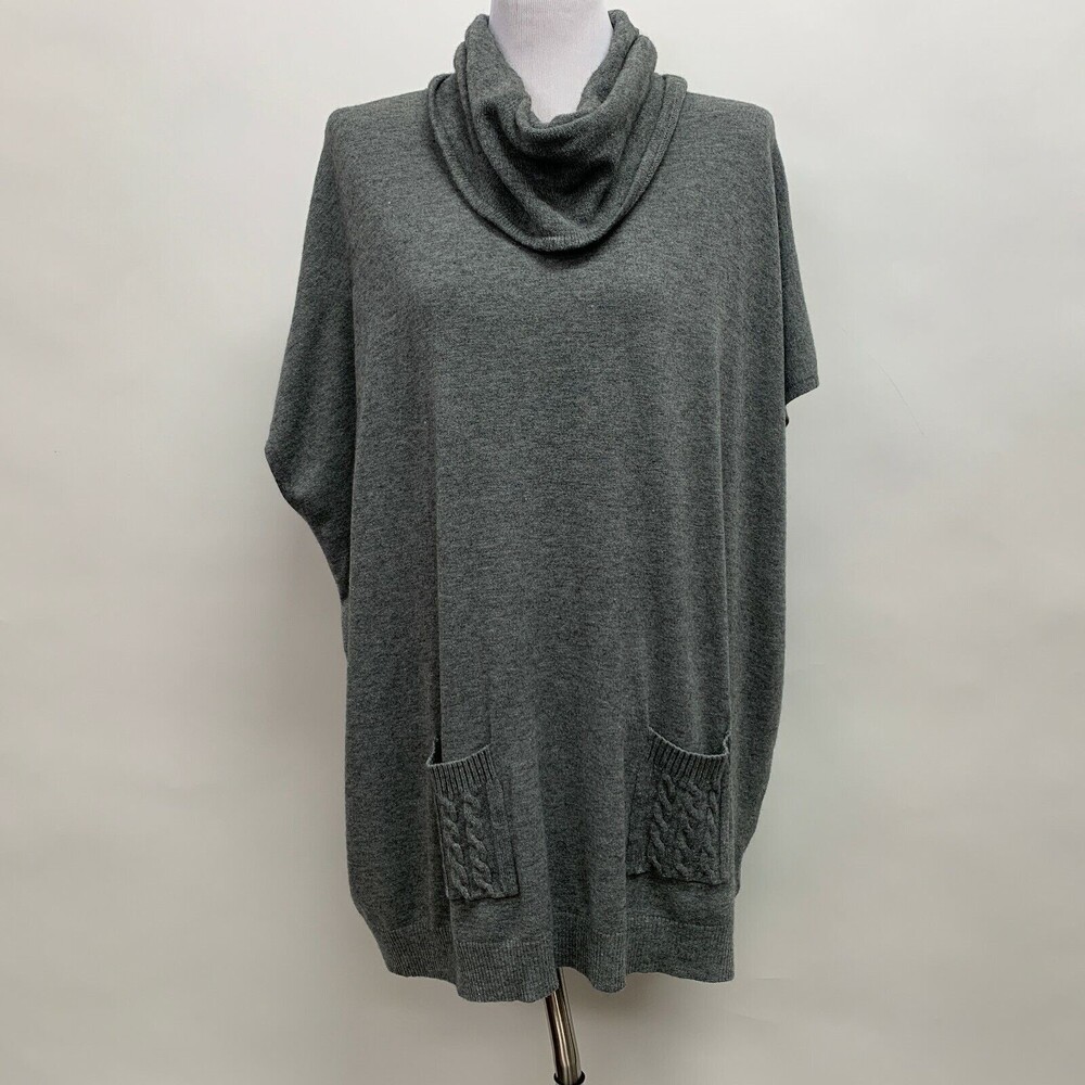 Simply Couture Women's Long Sweater X-Large Gray Cowl Neck NWT